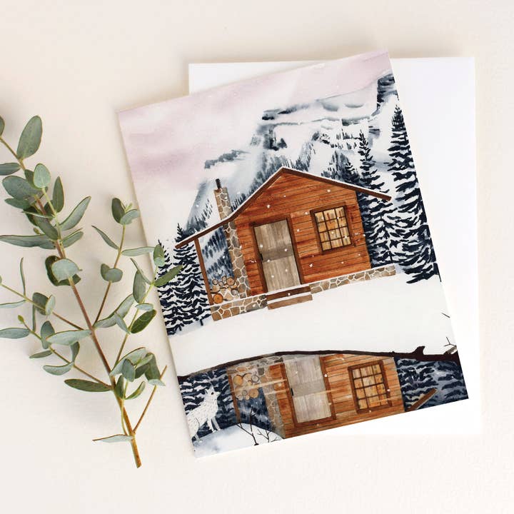 May We Fly - Wholesale Feestdagenkaartje - Winterse berghut wenskaart1
