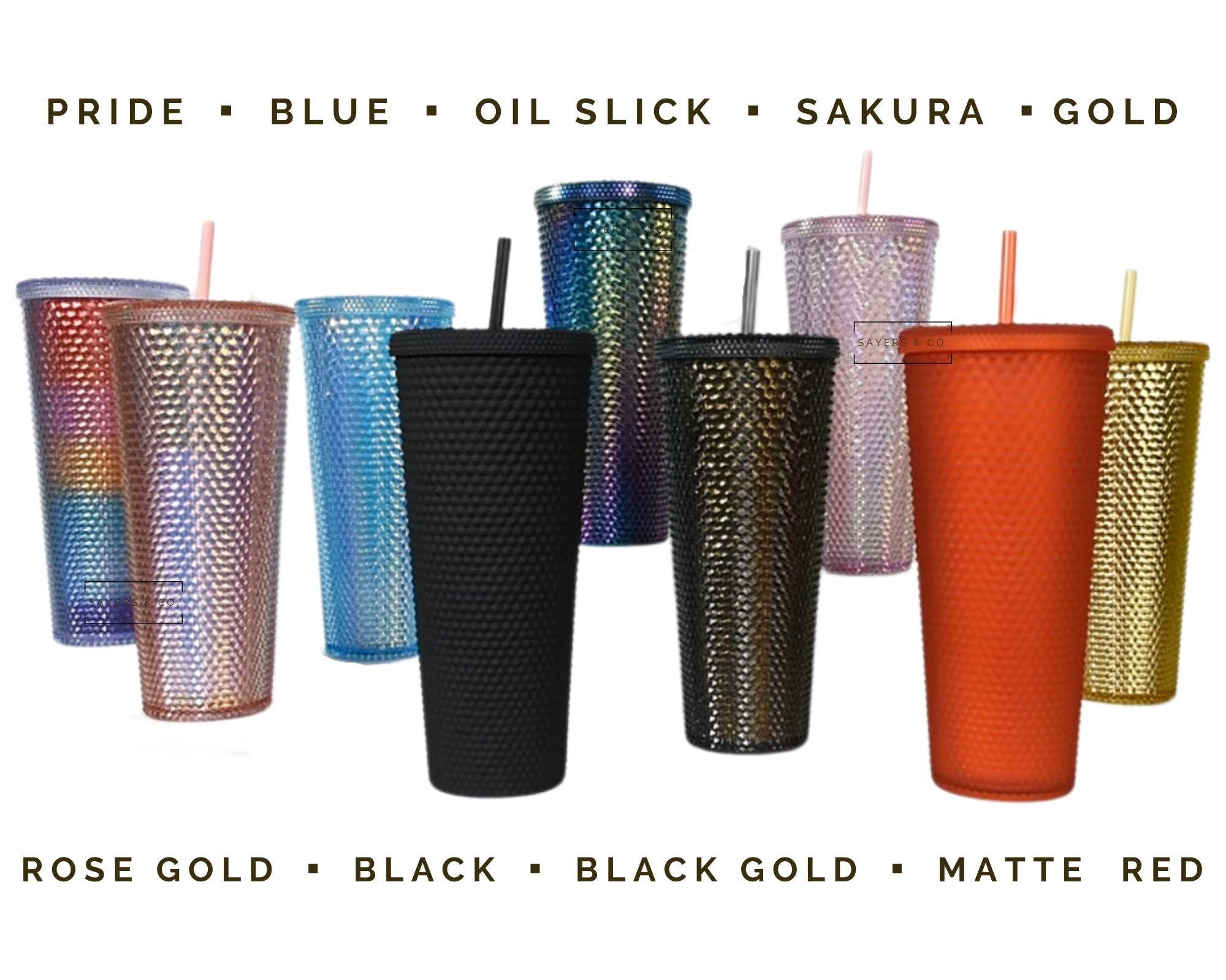 Sayers & Co. – wholesale Isolerade dryckesvaror – Custom Merry Mini dubbade 24oz skruv topp Tumbler, dubbelväggiga isolerad matt svart, matt korall, Sayers & Co., partihandel, Bulk9