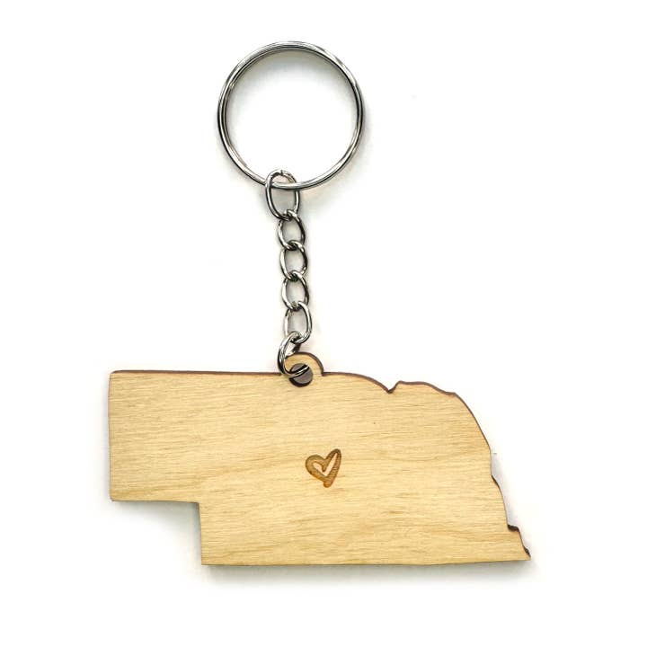 Nebraska Heart Keychain for wholesale by SnowMade