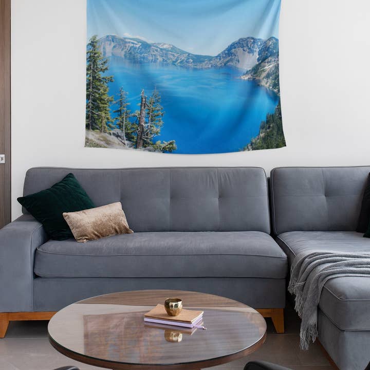 Tapiz de Pared de la Naturaleza, Lago del Cráter Oregón para venta al por mayor de lostkatphoto