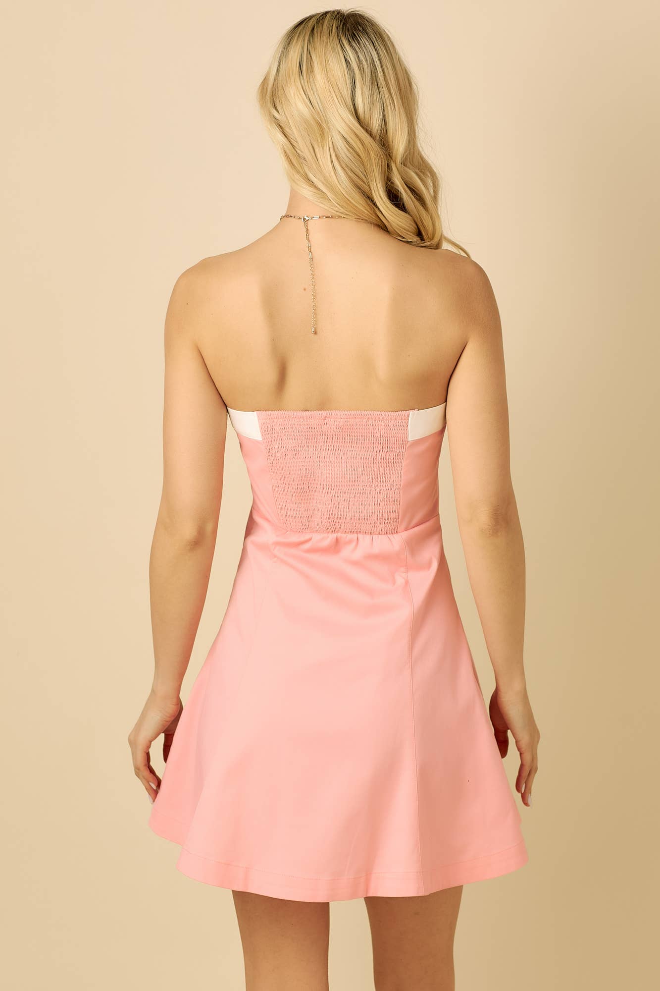 BABY PINK – wholesale Dress – Women's – Tube mini dress with contrast ribbon detail28