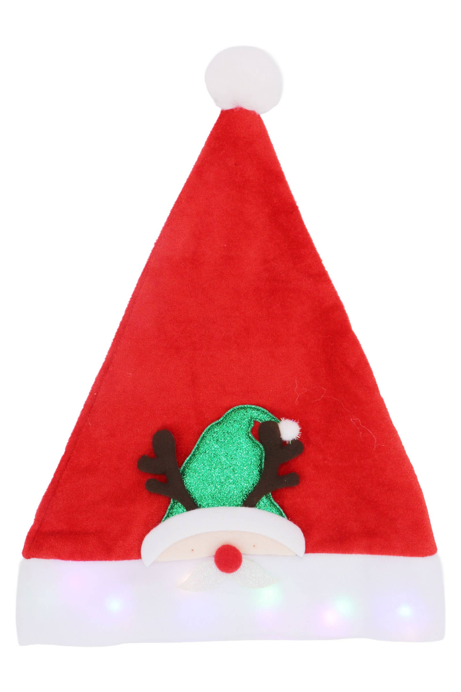 ASSORTED Christmas Led Light-up Velvety Fleece Santa Hat for wholesale on Faire14