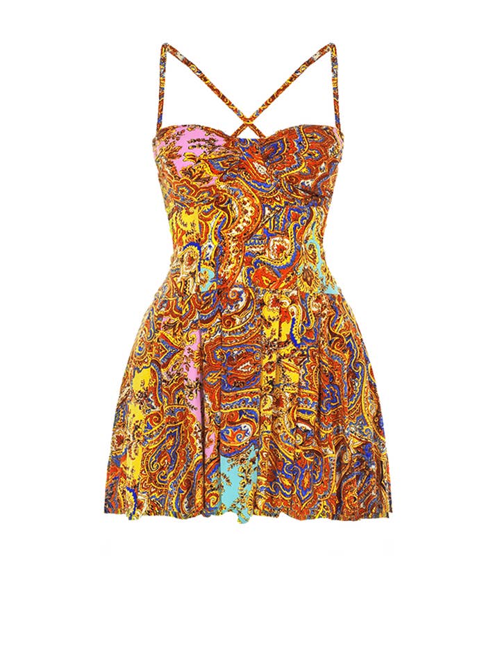 ABITO MINI BUSTIER POPPY - «SETA» VEGANA BIOLOGICA per la vendita all'ingrosso da parte di Movom Swimwear