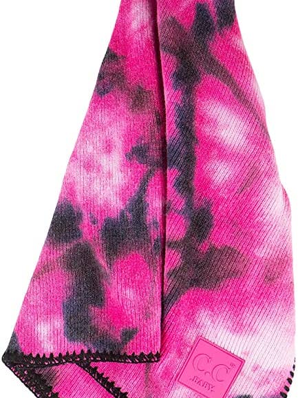 Baby Throw Blanket - Tie Dye (Black/Hot Pink) for wholesale by Funky Junque