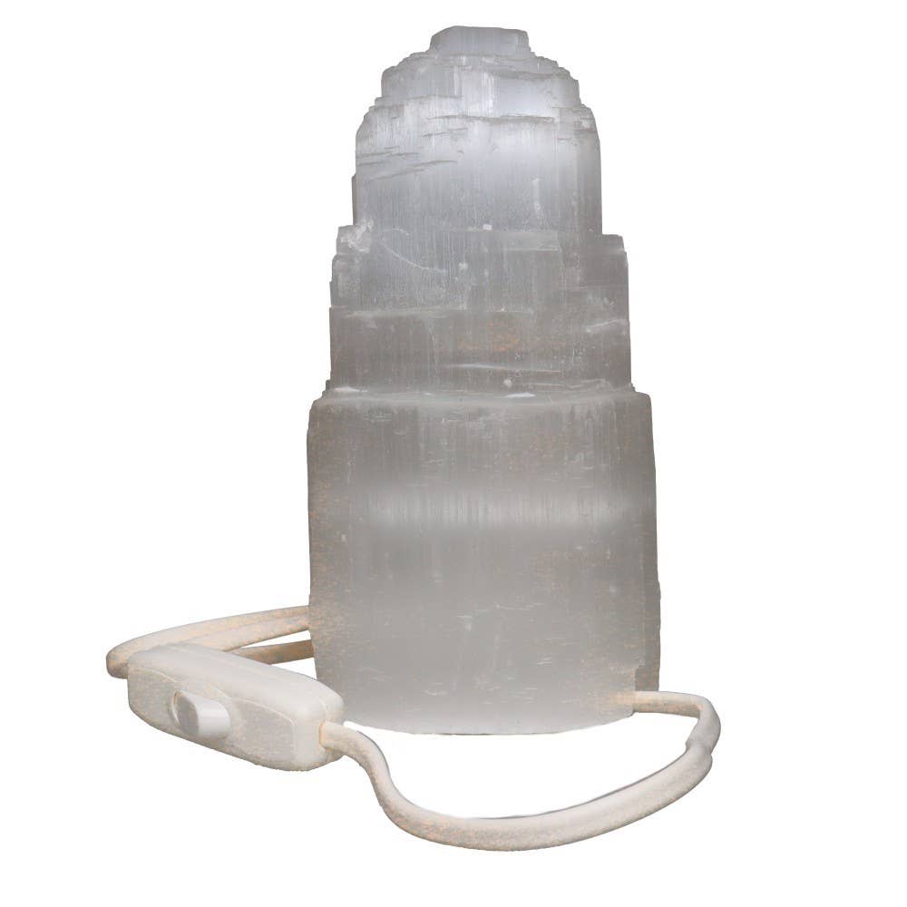Vives de la Cortada S.L – wholesale Spiritual stone/crystal – Small Selenite Lamp 15cm Extra1