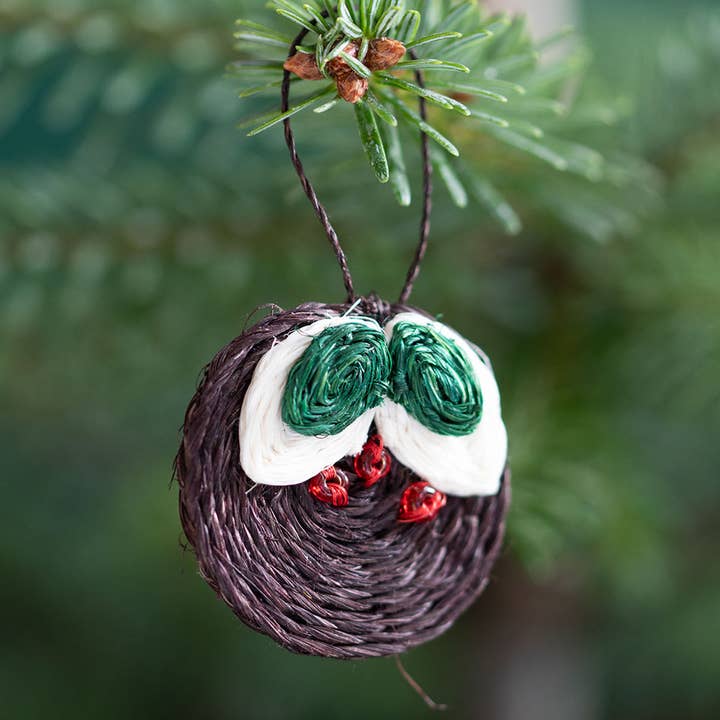 Brown MNANDI: Handwoven Christmas Pudding | Christmas Decoration | Tree Decoration | Festive Ornament for wholesale on Faire