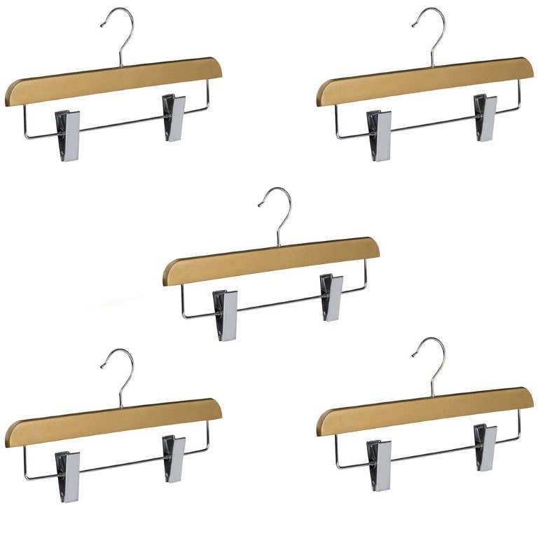 YBM HOME INC. - Wholesale Clothes Hangers - Abs Plastic Skirt Hangers Set of 5 -Gold0