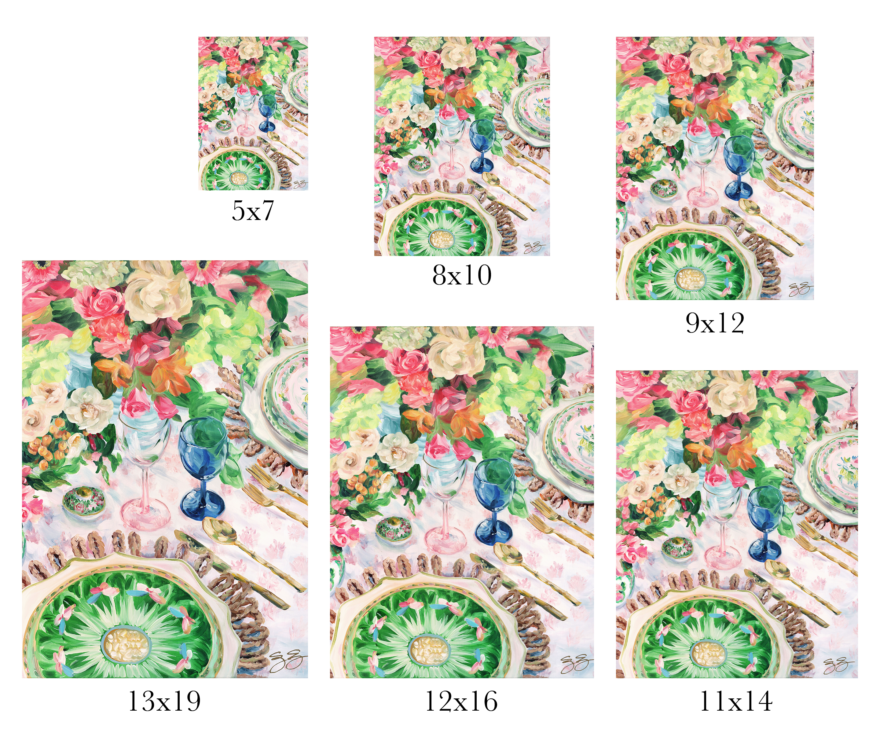 Elizabeth Alice Studio - Vendita all'ingrosso Stampa artistica - N. 140 Famille Rose, una stampa d'arte su carta1