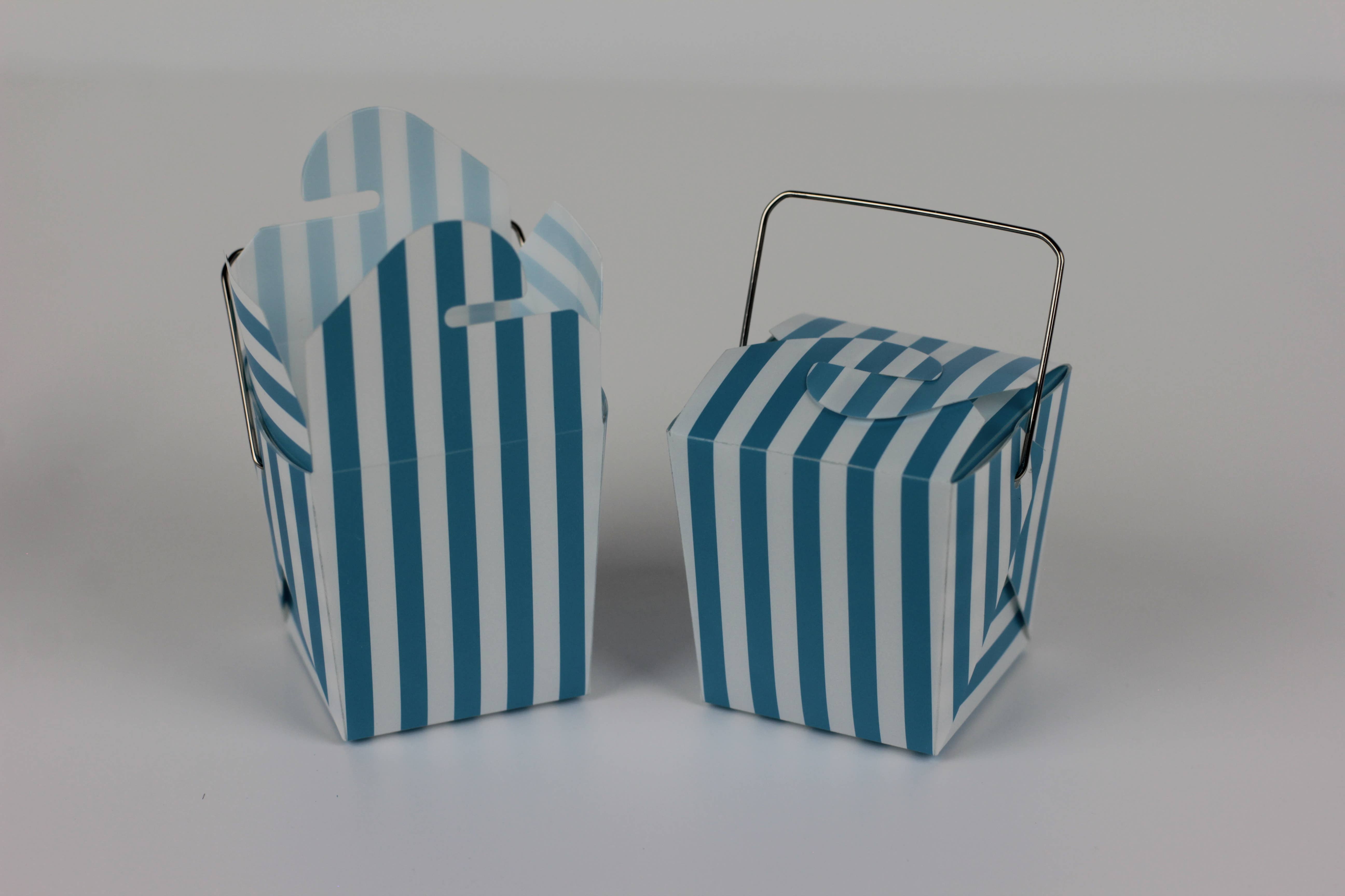 Packaging Decor - Wholesale Party Favor Bag/Box - Mini Takeout Party Favor Box Stripes 12 pcs7