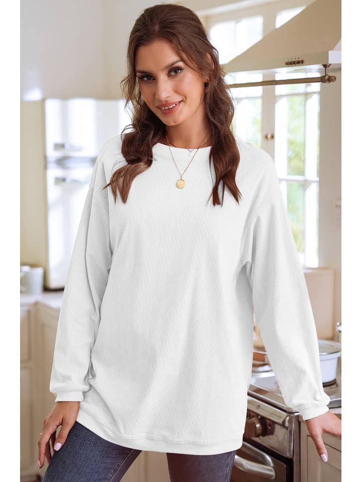 1 the Woman - Vente Sweat-shirt – femme - Sweat-shirt surdimensionné en velours côtelé S-3XL/ 16 couleurs11