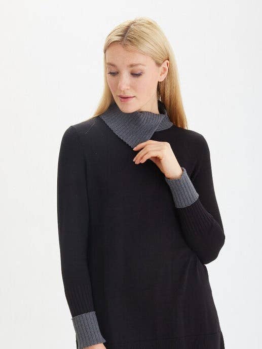 Pima Cotton Fold-up Cuff Pullover #201343 for wholesale by Belford