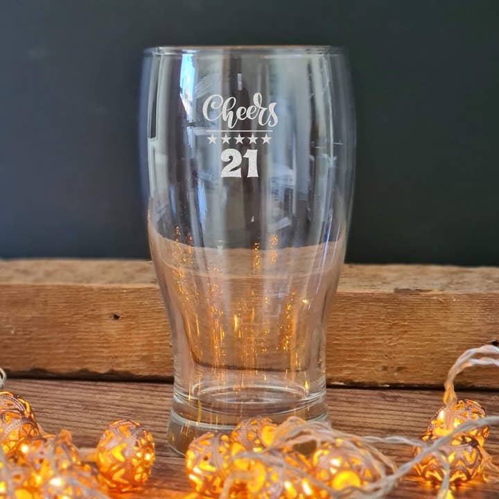 21st Birthday Gift Pint Glass for wholesale by Afewhometruths