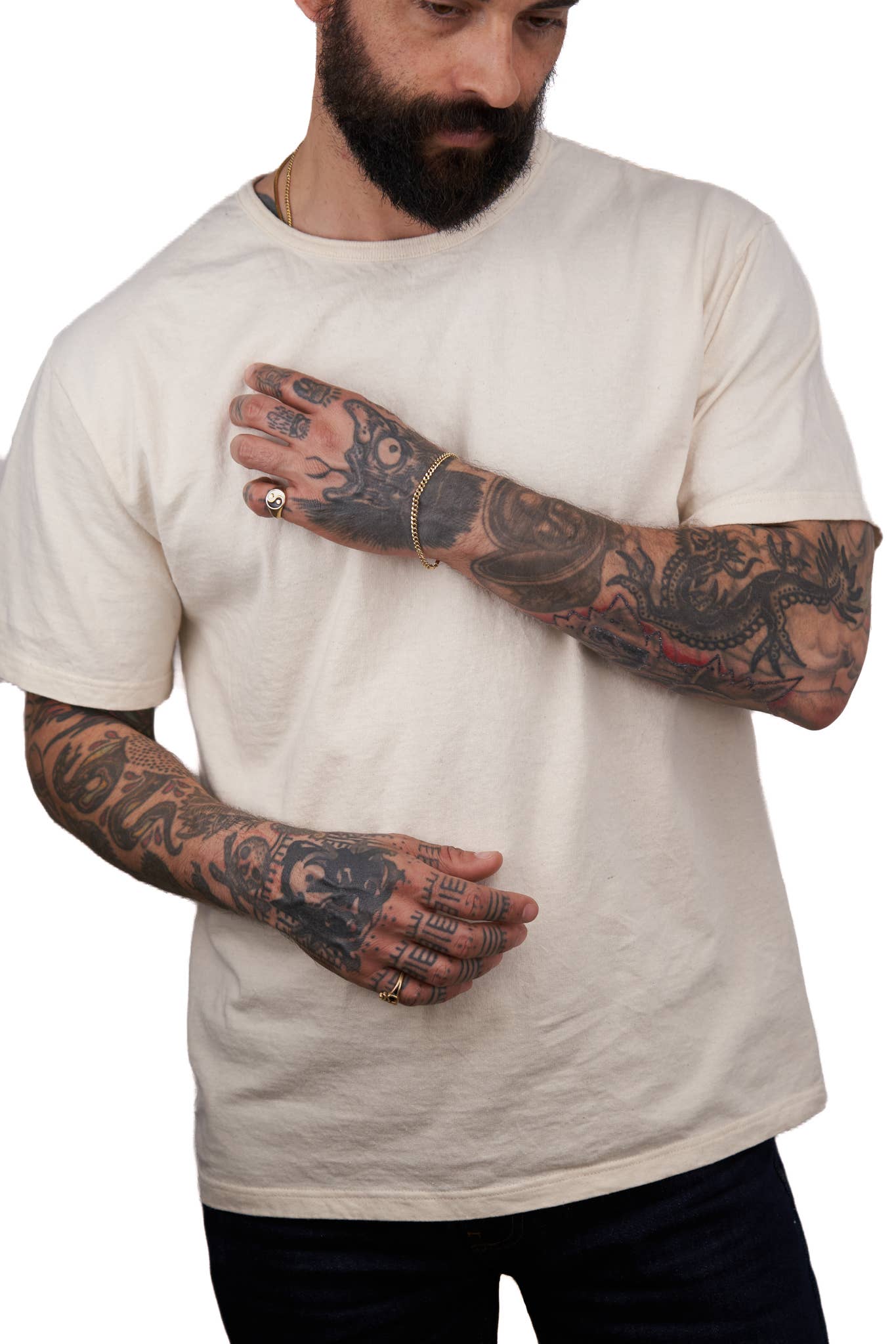 The 50/50 Upcycled Cotton Shirt - CLASSIC TEE - NATURAL  for wholesale on Faire2