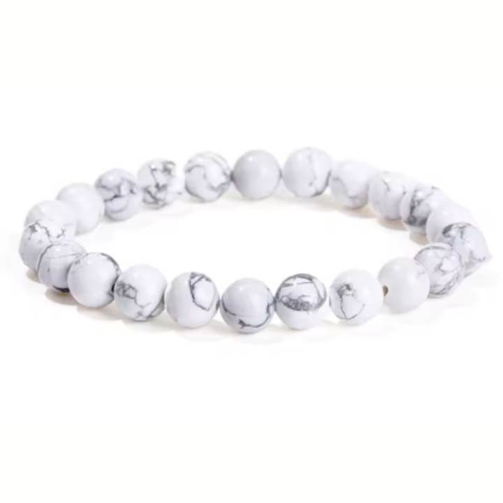 natural stone elastic bracelet HOWLITE 8mm for wholesale by Tendances perles