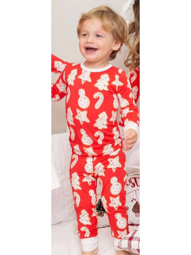 Sweet Bay Clothing - Vendita all'ingrosso Completo pigiama - Bambini - Pigiama Due Pezzi con Pantaloni a Tema Biscotti di Natale1