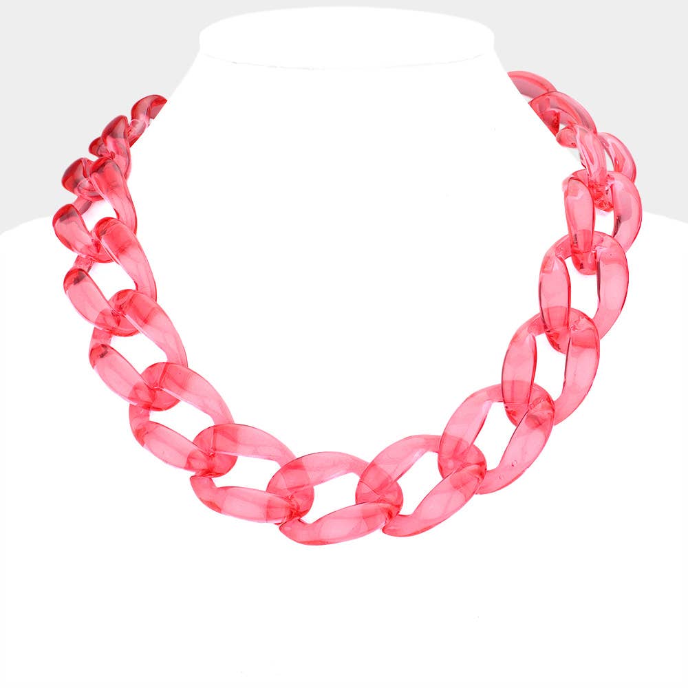 Sensibling Corp. - Wholesale Link & Chain Necklace - Lucite Resin Chain Link Necklace0