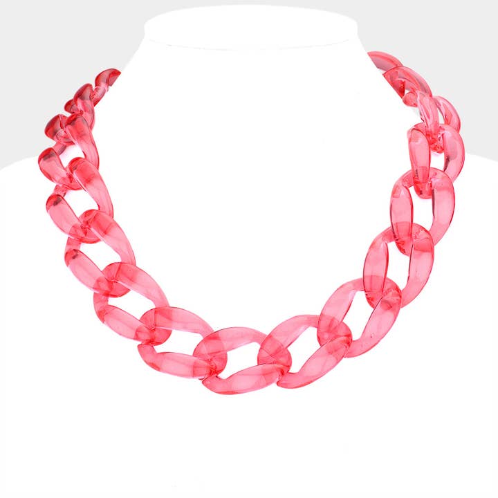 Sensibling Corp. - Wholesale Link & Chain Necklace - Lucite Resin Chain Link Necklace