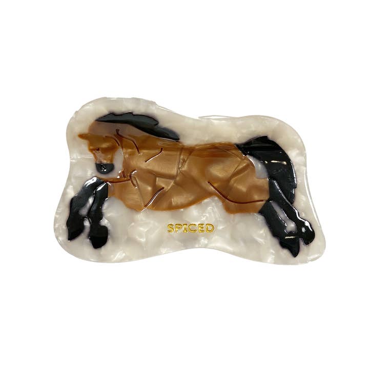 Spiced Equestrian - Wholesale Hair Clip - Women's - Prancing Pony Hair Clip0
