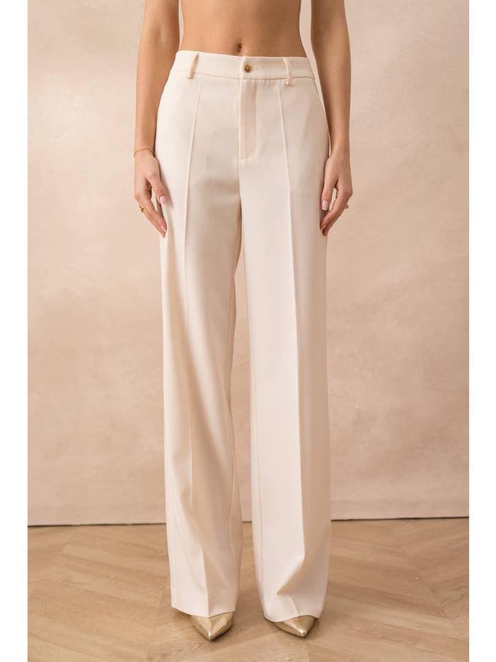 Attentif Paris - Venta al por mayor Pantalón de vestir - Mujer - Pantalones de pierna ancha a medida Heather31