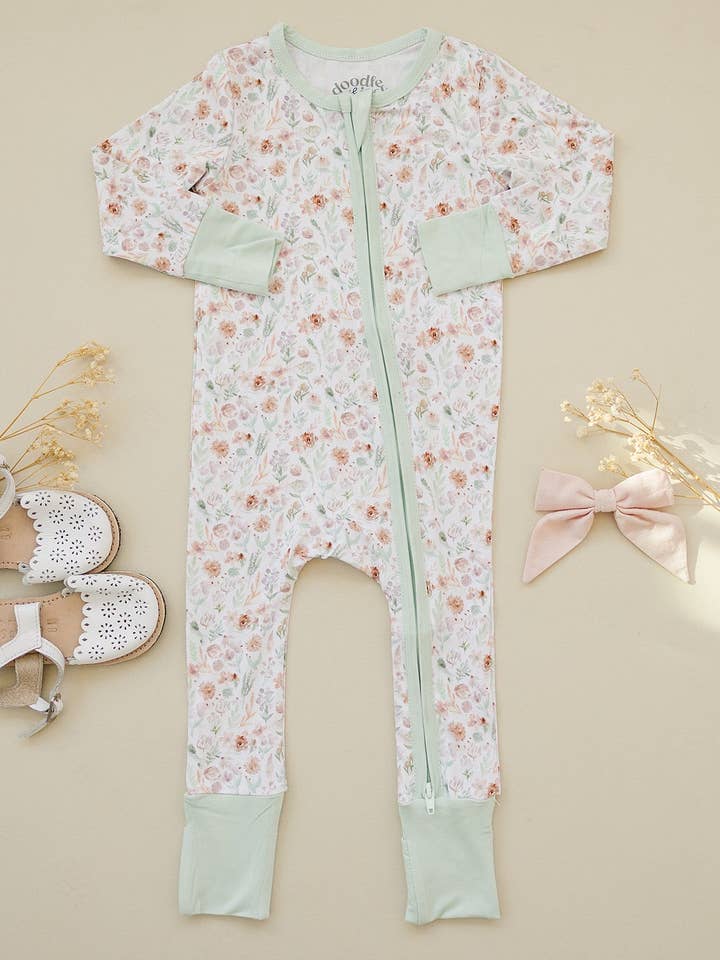 doodle & jack - Wholesale Jumpsuit - Baby - Wildflower Bamboo Zippy