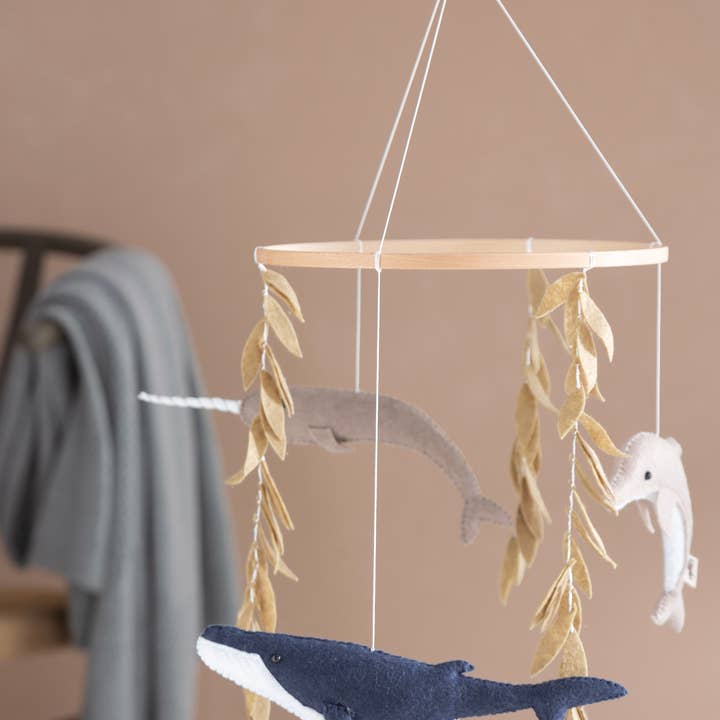 2 Stories - Vente Mobile pour bébé - Mobile pour bébé OCEAN, dauphin, baleine, sous la mer, océan