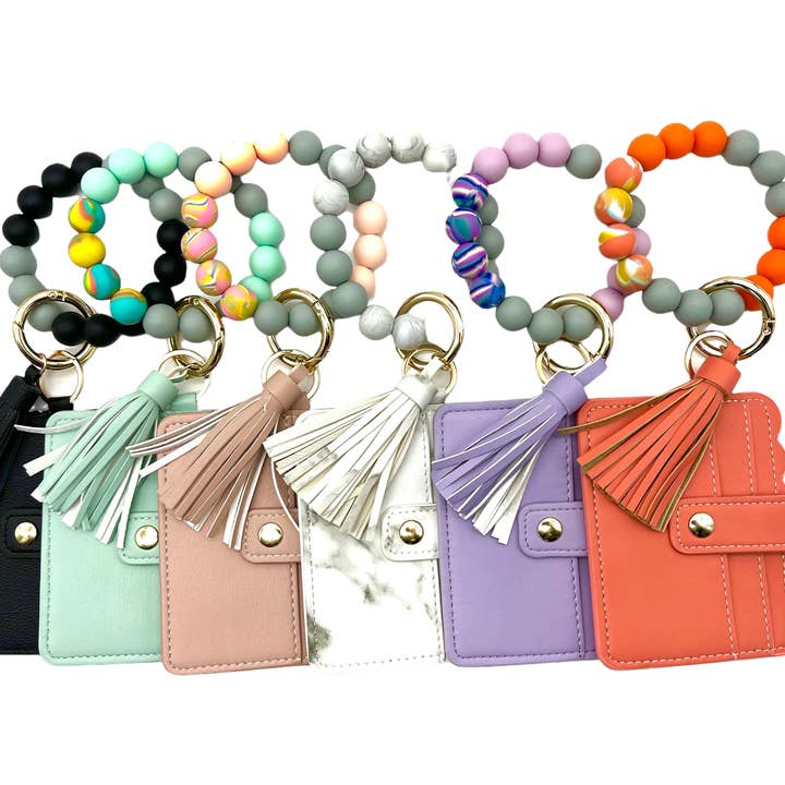 Mavi Bandz - Wholesale Keychain Bracelet - Wallet Wristlet Silicone Bead Tassel Keychains Women Girls2