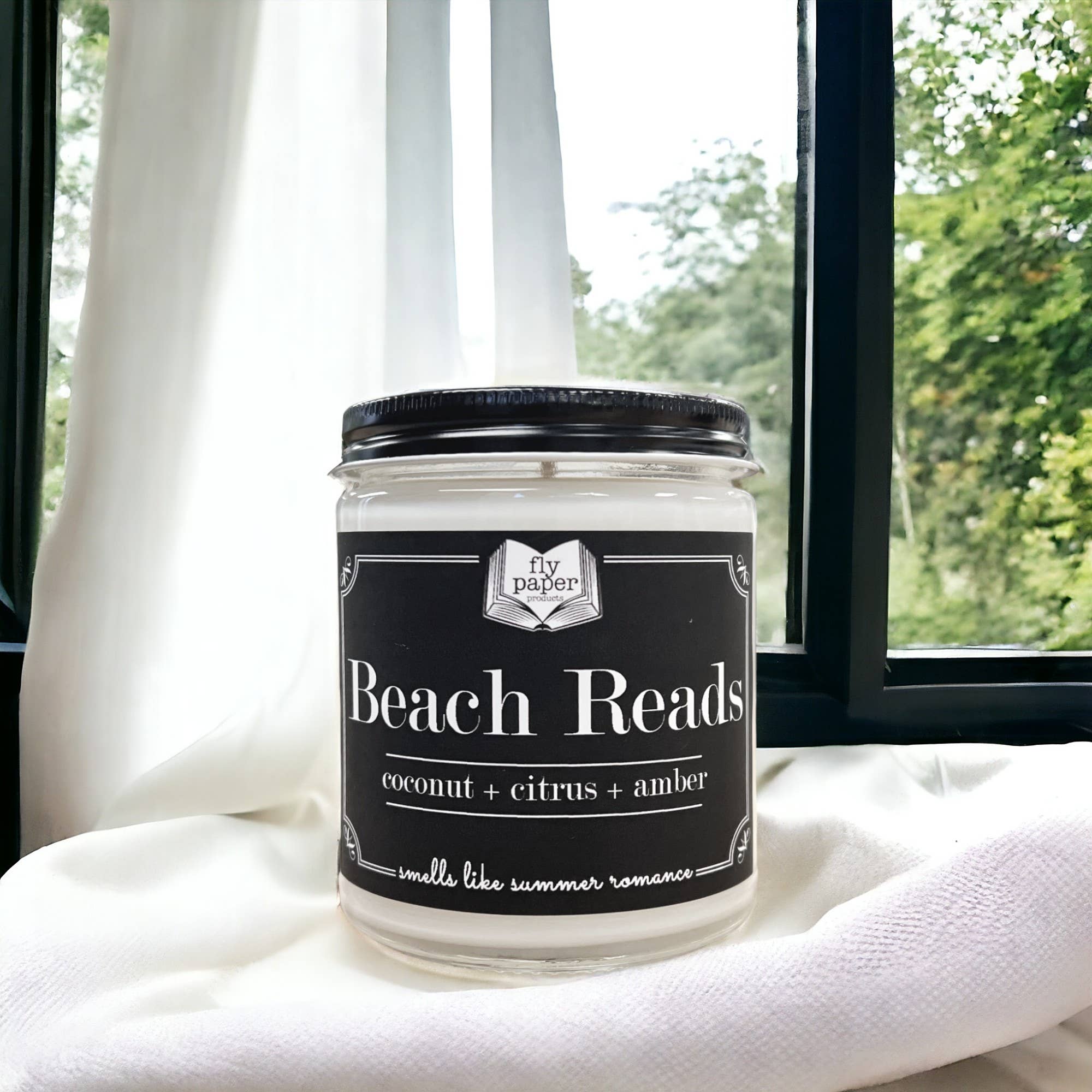 Fly Paper Products - Wholesale Jar/Filled Candle - Beach Reads 9oz Glass Candle Bergamot + Gardenia + Orange3
