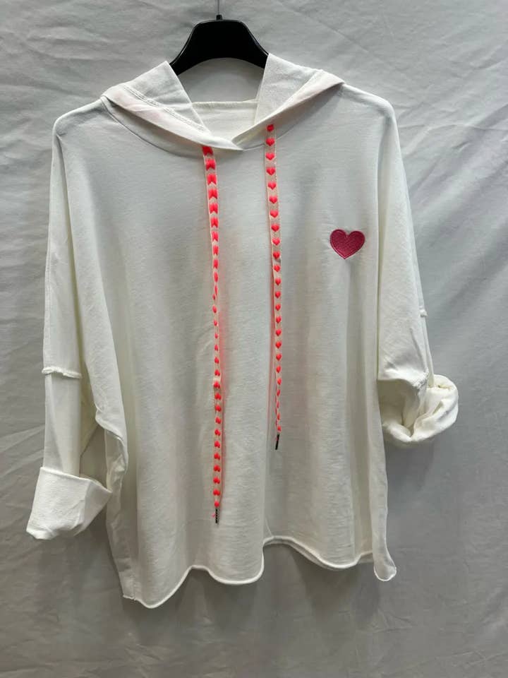 Mimi & Gogo - Wholesale Hoodie - Women's - Embroidered heart hoodie @9020_SweatCoeur14