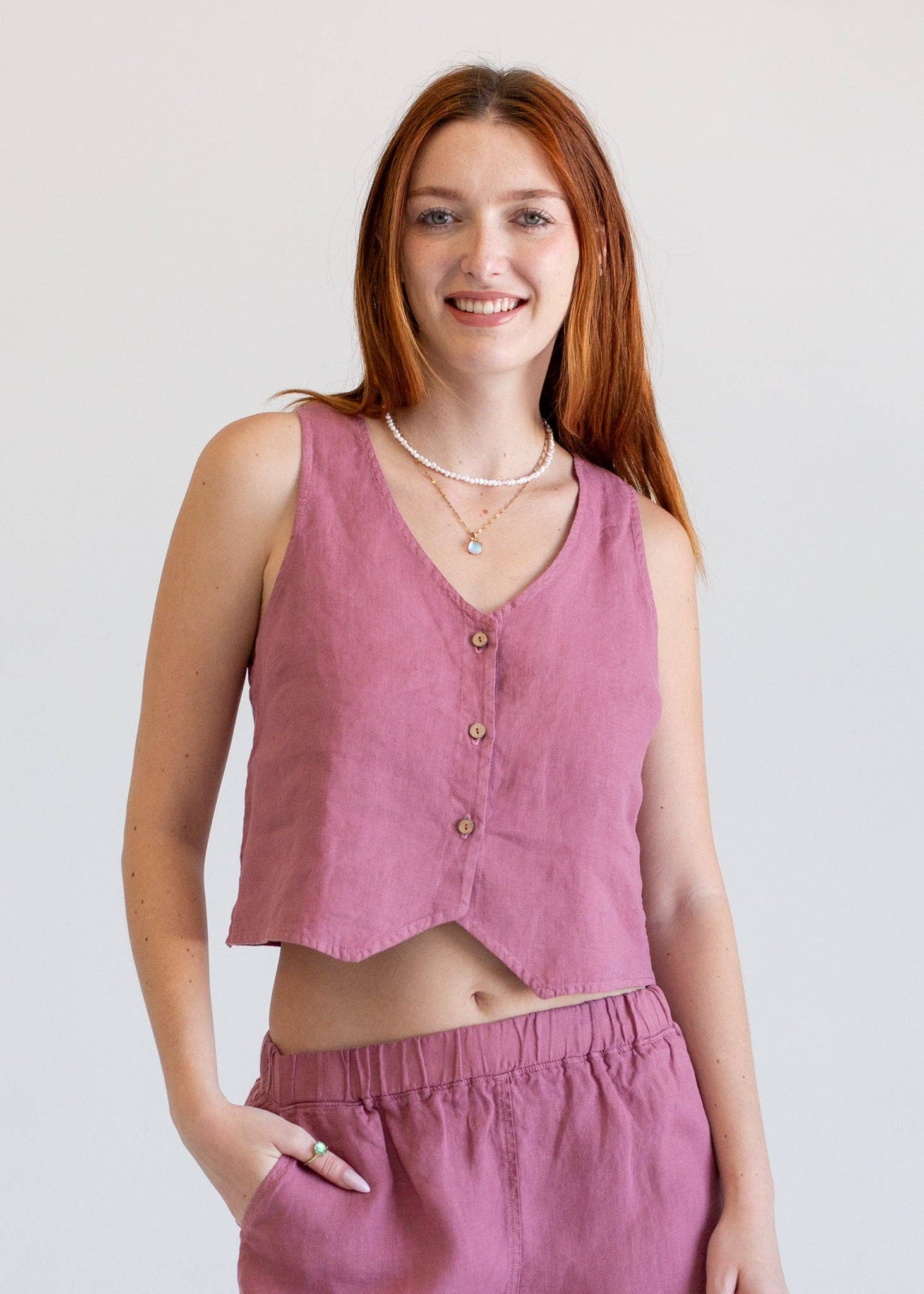 glee + co - Wholesale Suit Vest - Women's - Linen Vest