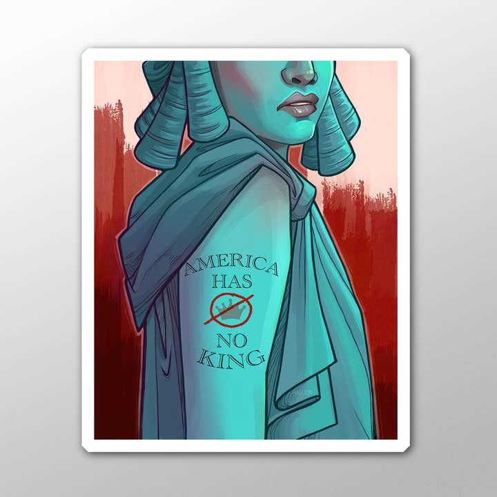 No King - Die Cut Sticker for wholesale by Karen Hallion Illustration