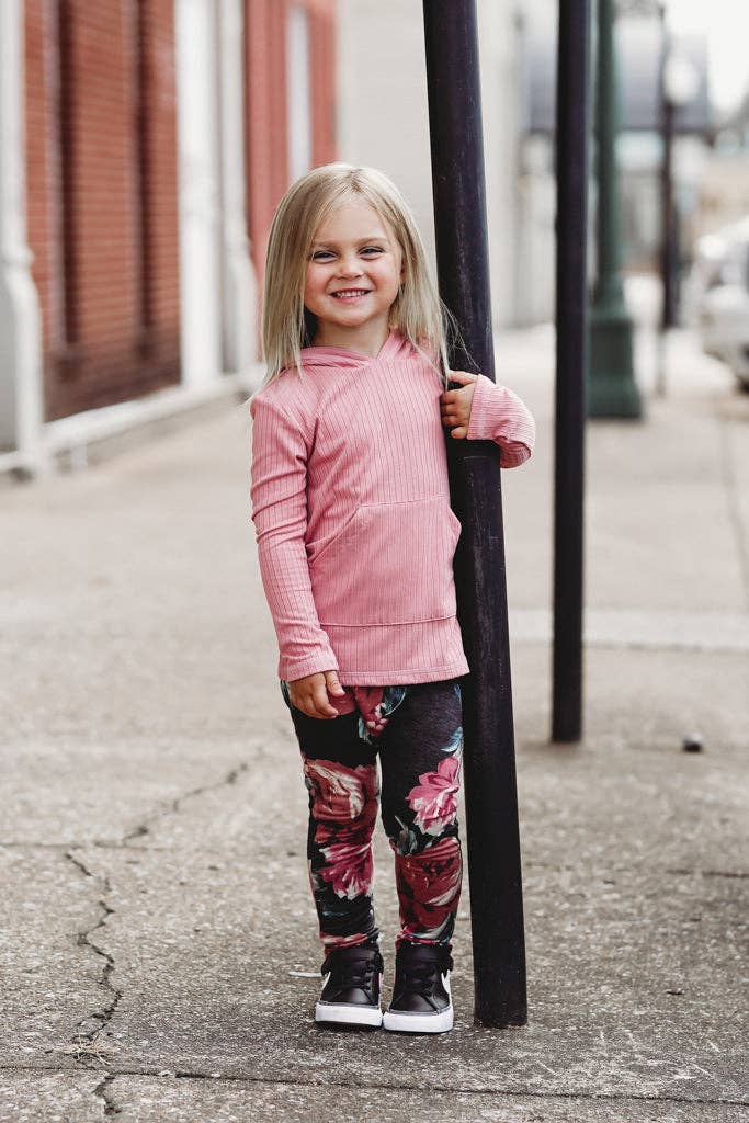 millie + roo LLC - Wholesale Hoodie - Kids - LONG SLEEVE HOODIE- Mauve2