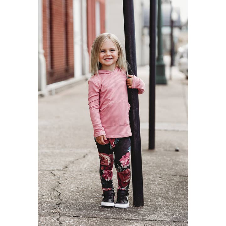 millie + roo LLC - Wholesale Hoodie - Kids - LONG SLEEVE HOODIE- Mauve2