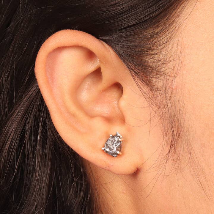 Jay Jools - Wholesale Stud/Post Earrings - Meteorite Stud Earrings: 925 Silver Unique Space Jewelry6