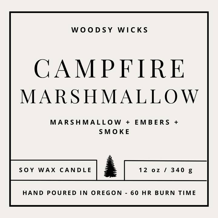 Woodsy Wicks – Vela em jarro/copo por atacado – Vela de Marshmallow Fogueira - 100% Cera de Soja - Não tóxico1