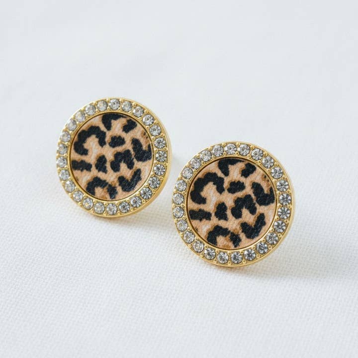 Ellemadera - Wholesale Stud/Post Earrings - Artistic Geometric Leopard Print Drop Earrings1