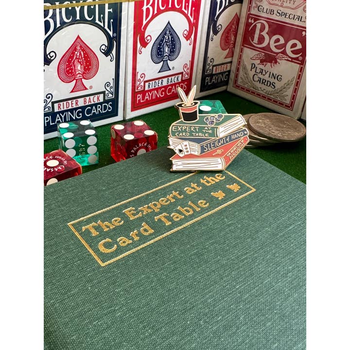 Belle's Books & Candles - Wholesale Lapel pin/button - Magician Book Stack Enamel Pin | Magic History Pin5