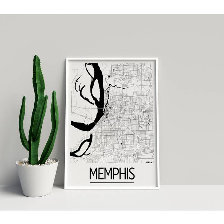 Impressão de mapa Memphis de 11 “x 14" - estilo Art Deco por atacado de ILIKEMAPS