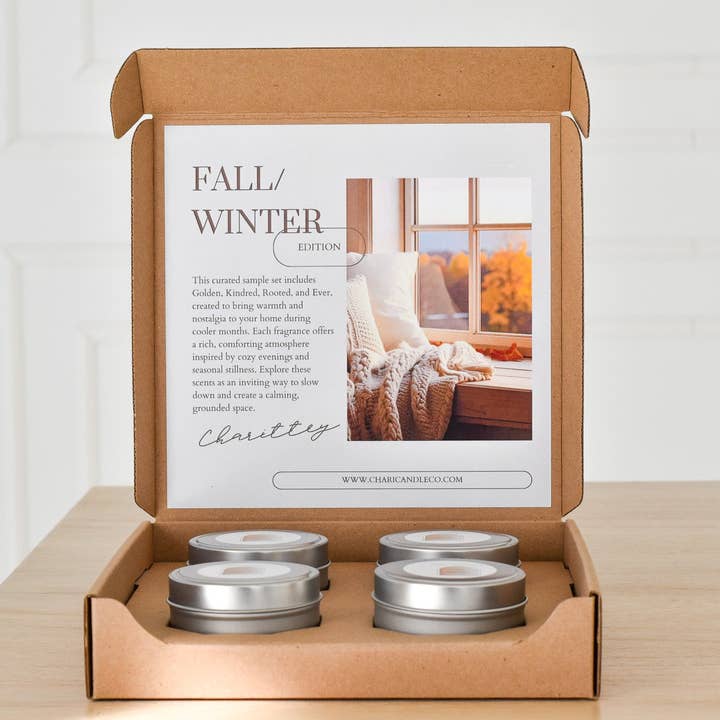 Fall + Winter Sample Set for wholesale by Chari Candle Co.