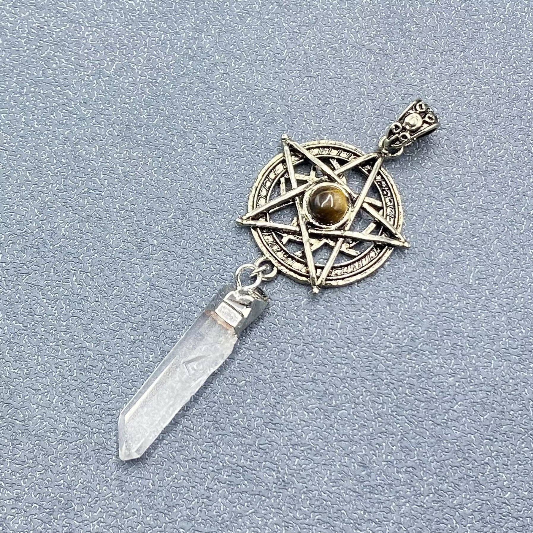 Mio Queena - Wholesale Spiritual Stone/Crystal - Stone & Crystal Pentagram Charm Pendant - CS14