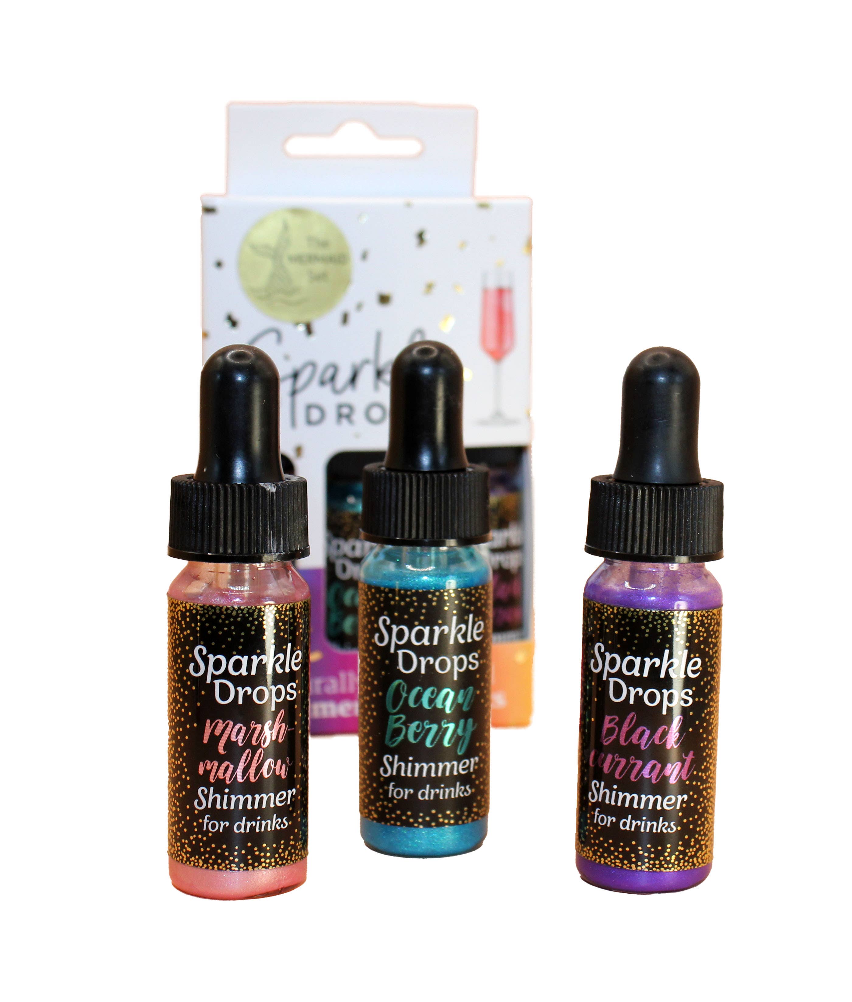 Sparkle Drops - Vente Mélange/sirop pour cocktails - Coffret cadeau Sparkle Drops Shimmer Sirup 30 ml - 12 mélanges5