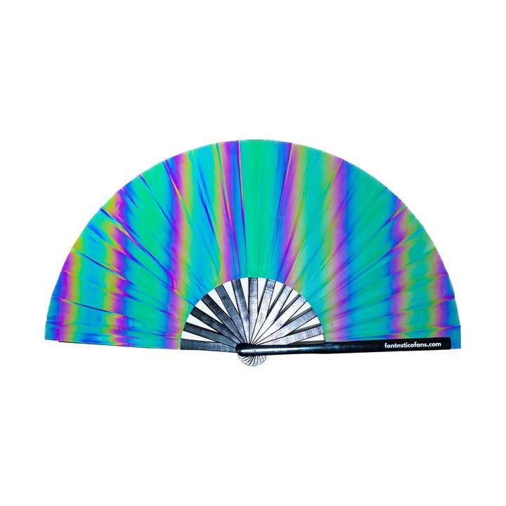 Fantastico Fans - Wholesale Handheld Folding Fan - Flashlight UV Rainbow XL Fan