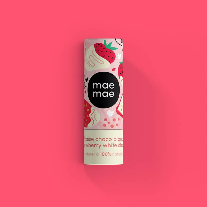 Baume à lèvres naturel à la fraise et au chocolat blanc pour la vente par Maemae Natural Products