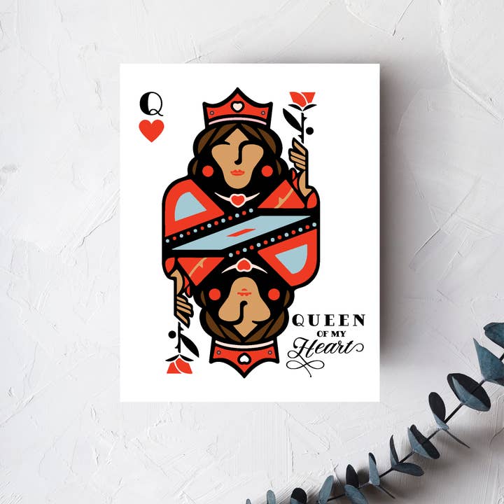 Queen of My Heart Greeting Card for wholesale by Urban Belle Designs