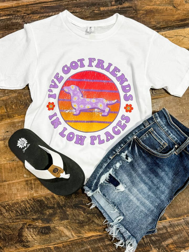 I've Got Friends Weenie Dog Tee for wholesale by Disco Ranch Designs