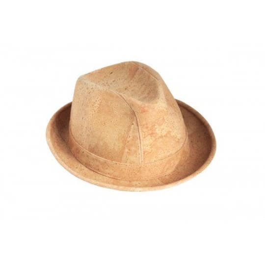 Cork Trilby Hat and Vegan Leather Hat in Natural for wholesale on Faire3