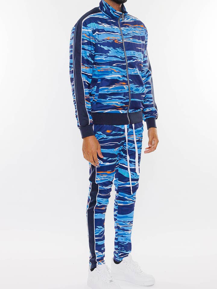 Digital Print Full Zip Track Jacket Track Pant Active Set for wholesale by WEIV