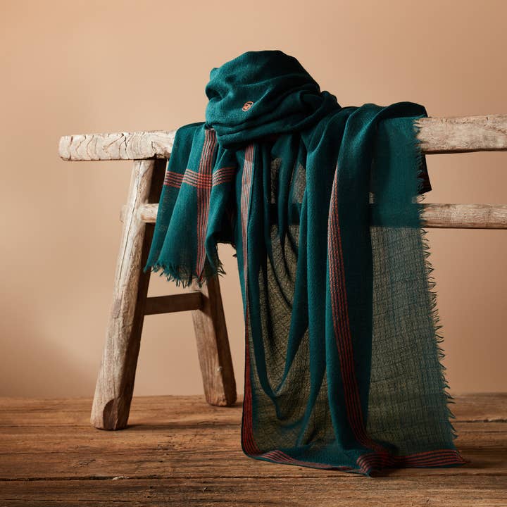 AV08 PARIS - Wholesale Scarf - Men's - MYKINES MEN'S SCARF — DARK GREEN IN MERINO WOOL6