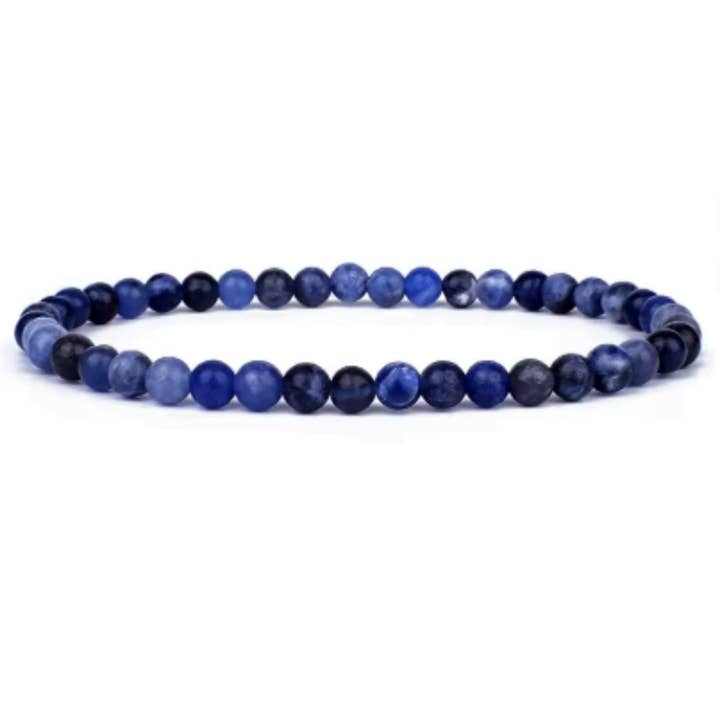 Elastisches Armband aus natürlichem SODALITH 4mm für den Großhandel von Tendances perles