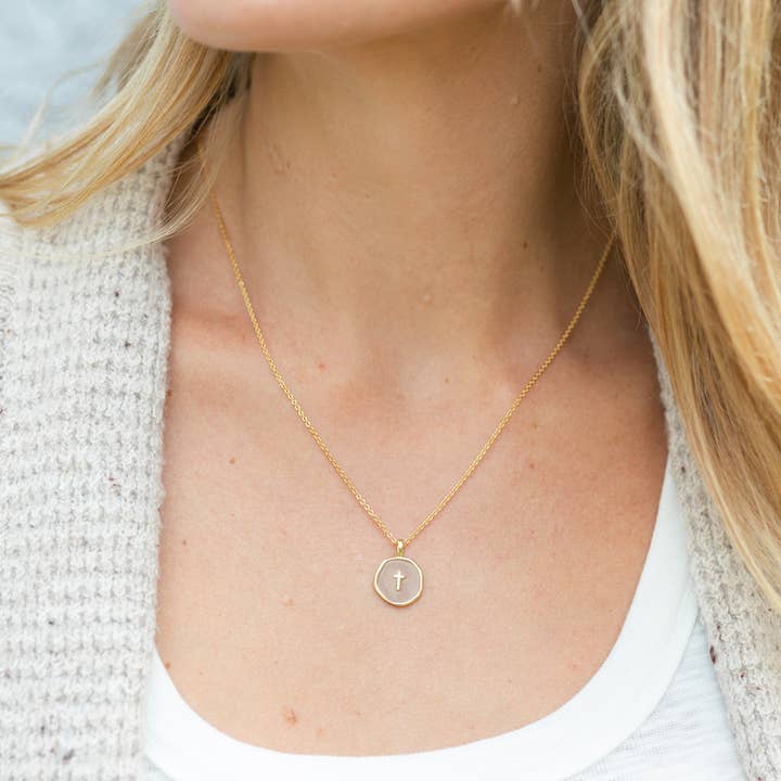 Splendid Iris - Wholesale Pendant/Charm Necklace - Tiny Cross Pendant Necklace9