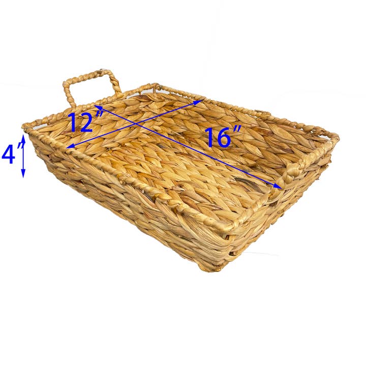 Bospak - Wholesale Basket - 16" Rectangle Handmade Seagrass basket w/ Ear Handle
